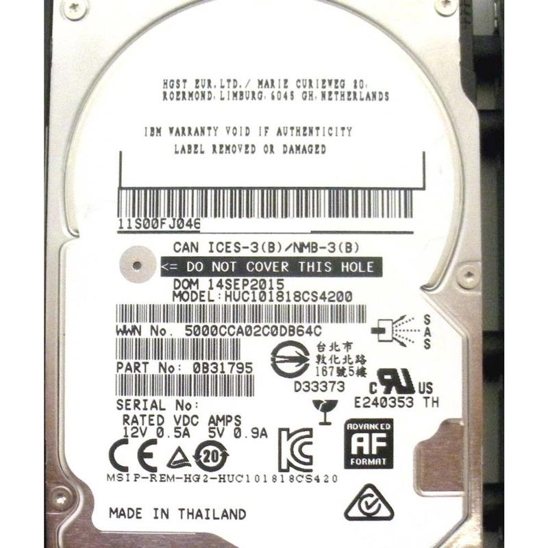 00RX915 IBM 1.8 TB 10000RPM SAS 12GB/s 3.5-inch Hard Dr...